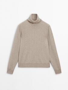 Zara Wool Blend Beige Long Sleeve Turtleneck Sweater - Size S